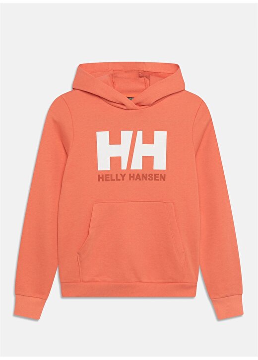 Helly Hansen Somon Kız Çocuk Kapüşonlu Uzun Kollu Sweatshirt PEACH ECHO JR HH LOGO HOODIE 2.0 1