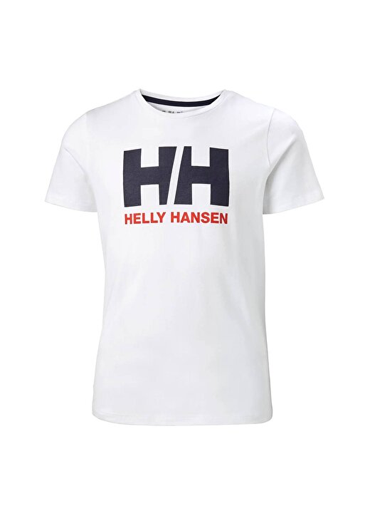 Helly Hansen Beyaz Erkek Çocuk Bisiklet Yaka Kısa Kollu T-Shirt WHITE JR HH LOGO T-SHIRT 1