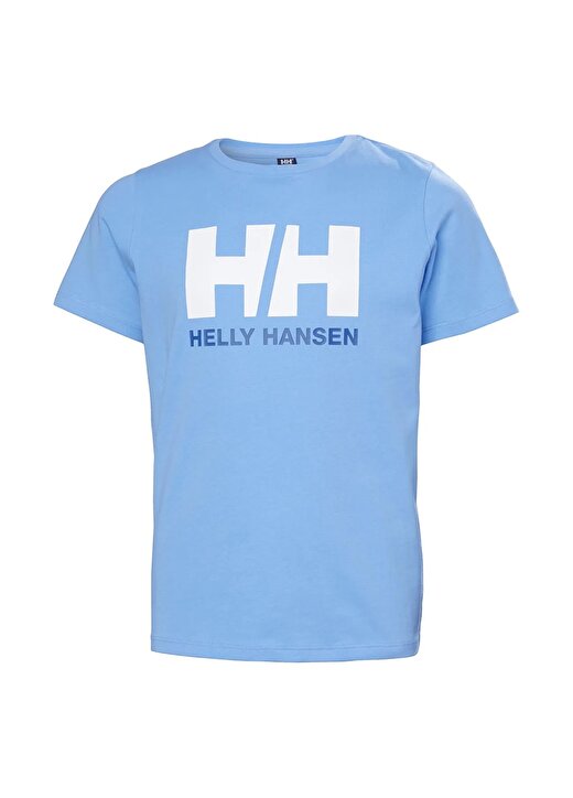 Helly Hansen Açık Mavi Erkek Çocuk Bisiklet Yaka Kısa Kollu T-Shirt BRIGHT BLUE JR HH LOGO T-SHIRT 1