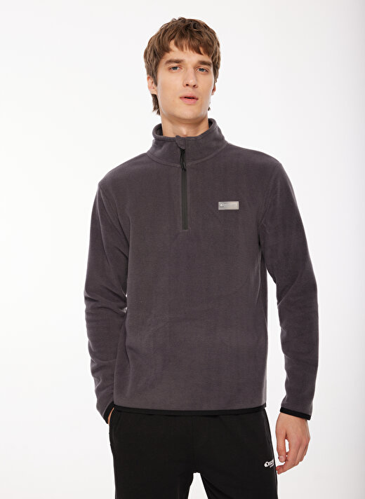 Discovery Expedition Antrasit Erkek Fermuarlı Düz Polar Sweatshırt D3WM-SWT1 2