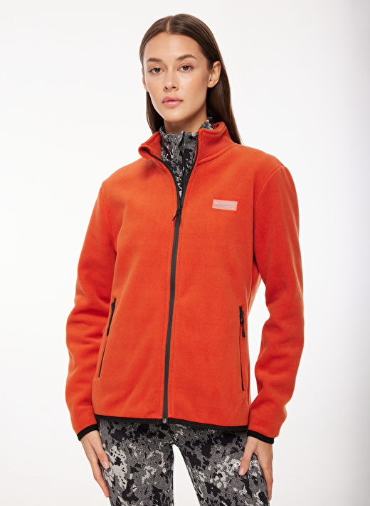 Discovery Expedition Kiremit Kadın Fermuarlı Düz Polar Sweatshırt D3WL-SWT27 2