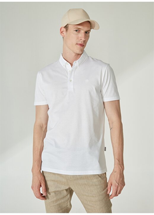 Beymen Business Polo Yaka Beyaz Erkek T-Shirt 4B4823200022 1