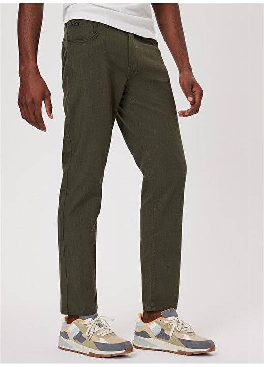Lee Cooper Yüksek Bel Regular Straight Açık Haki Erkek Chino Pantolon 232 LCM 221005 RICKY ND1 A.HAKİ 3