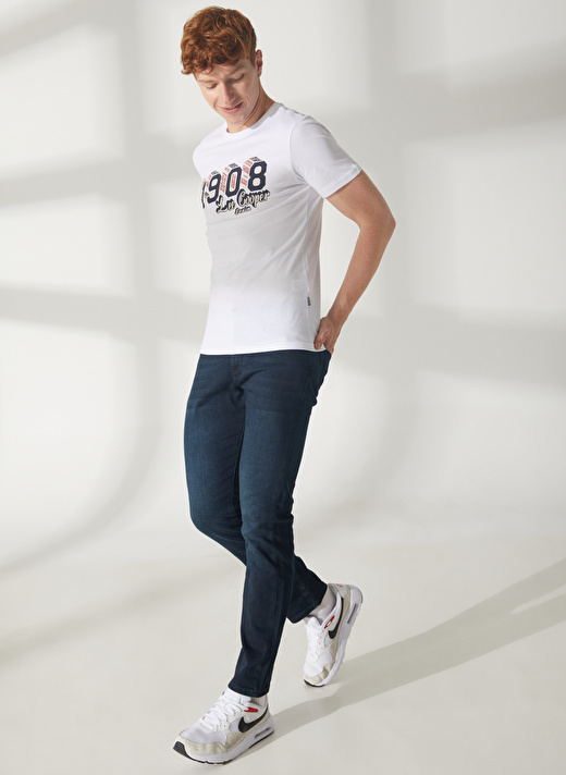 Lee Cooper Bisiklet Yaka Beyaz Erkek T-Shirt 232 LCM 242027 ZETA BEYAZ 3