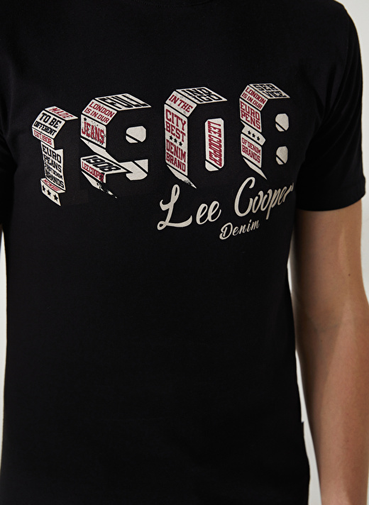 Lee Cooper Bisiklet Yaka Siyah Erkek T-Shirt 232 LCM 242027 ZETA SİYAH 4