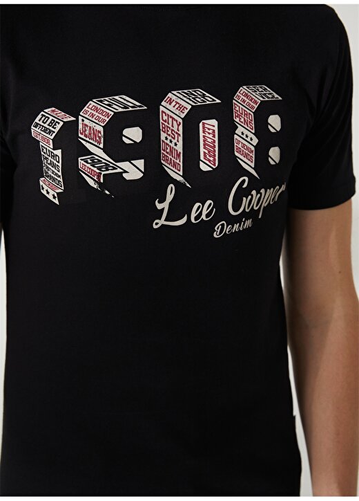 Lee Cooper Bisiklet Yaka Siyah Erkek T-Shirt 232 LCM 242027 ZETA SİYAH 4