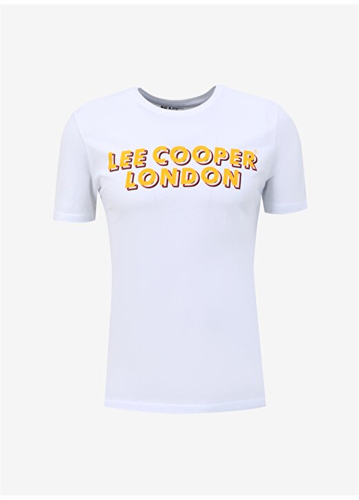 Lee Cooper Bisiklet Yaka Beyaz Erkek T-Shirt 232 LCM 242028 MIKE BEYAZ 1