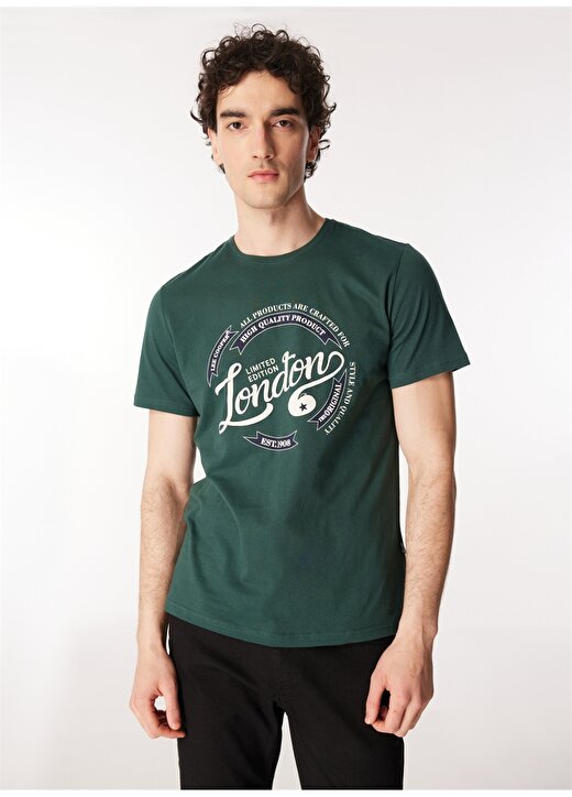 Lee Cooper Bisiklet Yaka Yeşil Erkek T-Shirt 232 LCM 242021 ALISTA YEŞİL 3