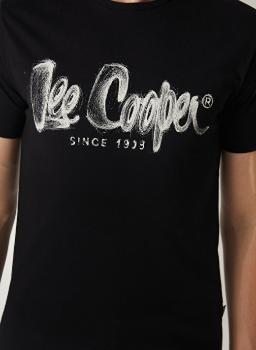 Lee Cooper Bisiklet Yaka Siyah Erkek T-Shirt 232 LCM 242029 DRAWINGLOGO SİYAH 4