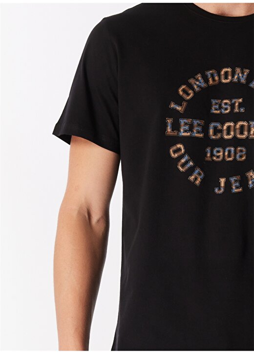 Lee Cooper Bisiklet Yaka Siyah Erkek T-Shirt 232 LCM 242023 CAMO SİYAH 4