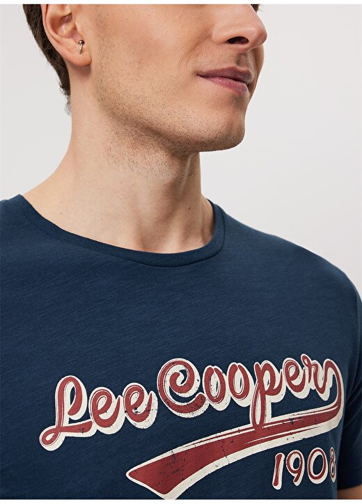 Lee Cooper Bisiklet Yaka Lacivert Erkek T-Shirt 232 LCM 242043 HARDY LACİVERT 4