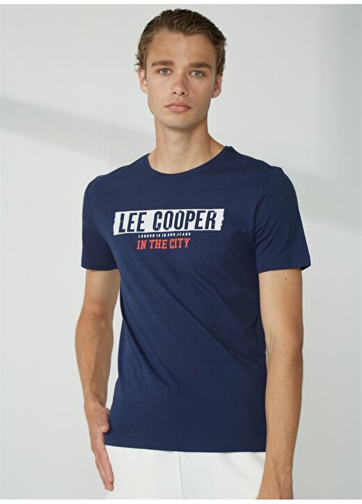 Lee Cooper Bisiklet Yaka Lacivert Erkek T-Shirt 232 LCM 242052 REAL LACİVERT 1