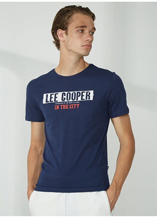 Lee Cooper Bisiklet Yaka Lacivert Erkek T-Shirt 232 LCM 242052 REAL LACİVERT 3