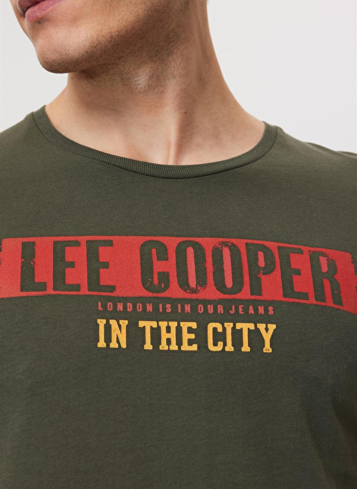 Lee Cooper Bisiklet Yaka Haki Erkek T-Shirt 232 LCM 242052 REAL HAKİ 3
