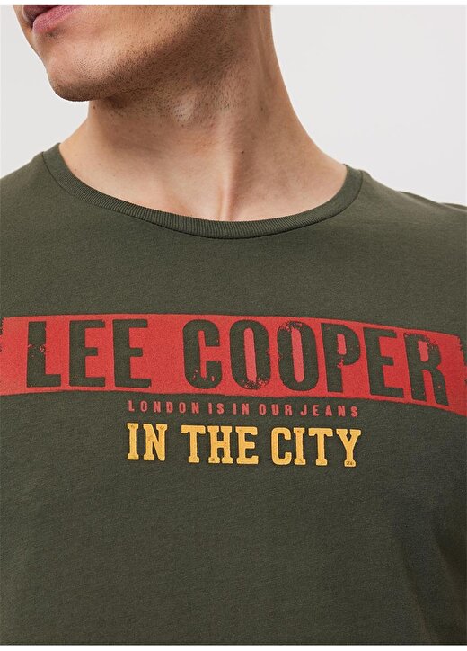 Lee Cooper Bisiklet Yaka Haki Erkek T-Shirt 232 LCM 242052 REAL HAKİ 3