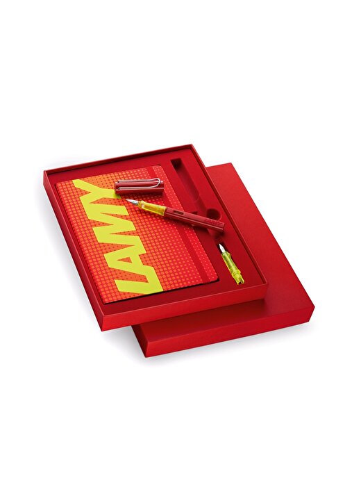Lamy AL-Star Glossy Red Aluminium F Uç Dolma Kalem Ve Defter Special Set 1