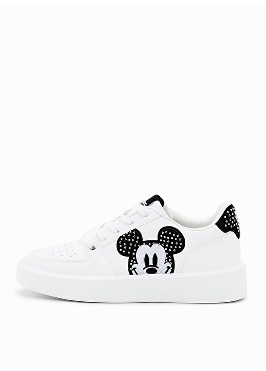 Desigual Mickey Mouse Baskılı Kadın Beyaz Sneaker 1