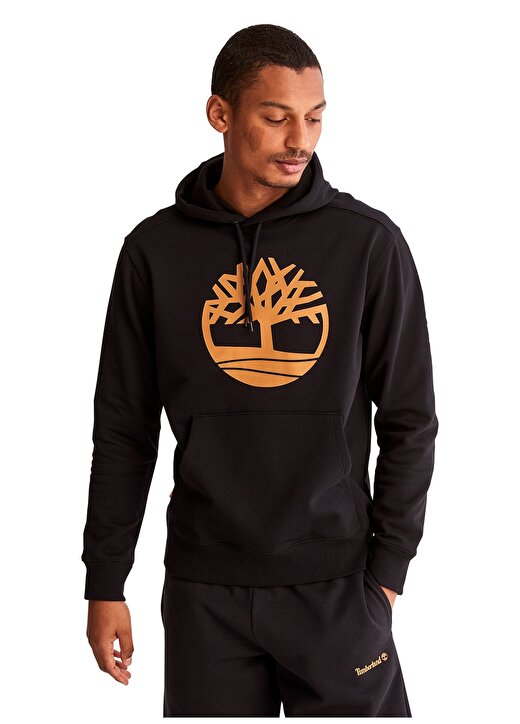 Timberland Siyah Erkek Kapüşonlu Sweatshirt TB0A2BJHP561_Tree Logo Hoodie 2