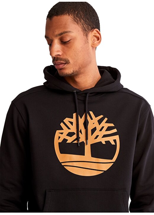 Timberland Siyah Erkek Kapüşonlu Sweatshirt TB0A2BJHP561_Tree Logo Hoodie 4
