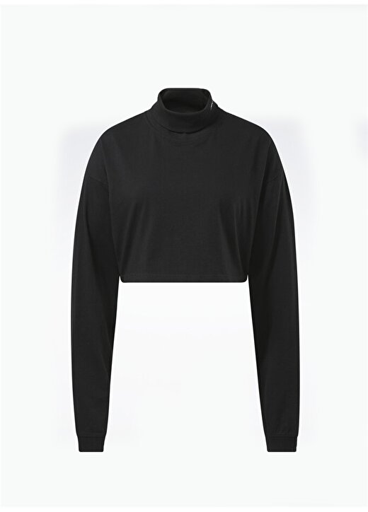 Reebok Yuvarlak Yaka Düz Siyah Kadın T-Shirt HS0400 CL WDE COTTON LONGS 1
