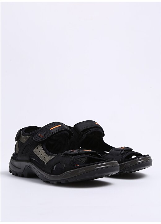 Ecco Nubuk Siyah Erkek Sandalet Offroad Black/Mole/Black Oil N 2