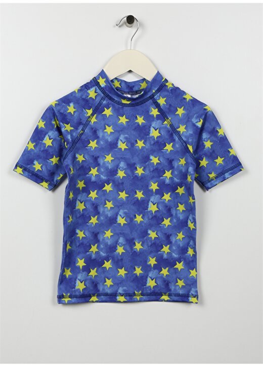 Slipstop Lacivert Erkek Çocuk Bisiklet Yaka Desenli T-Shirt ST2322000005 1
