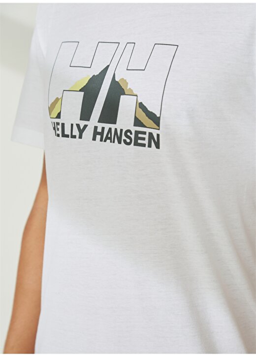 Helly Hansen Bisiklet Yaka Beyaz Erkek T-Shirt HHA.62978_NORD GRAPHIC T-SHIRT 4