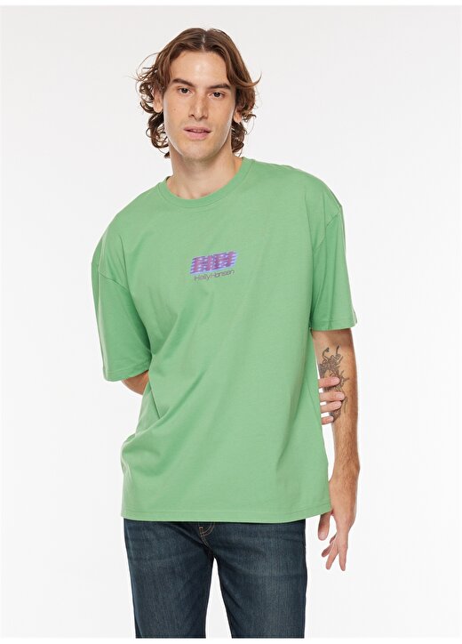 Helly Hansen Bisiklet Yaka Yeşil Erkek T-Shirt HHA.53964_PLAY OVERSIZED T 2