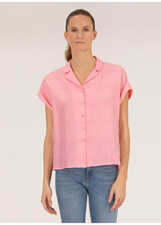Pierre Cardin Comfort Fit Gömlek Yaka Düz Pembe Kadın Gömlek AIDA 1