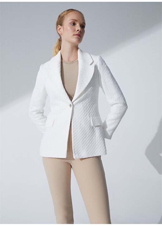 Pierre Cardin Slim Fit Beyaz Kadın Ceket BAGNOL 2