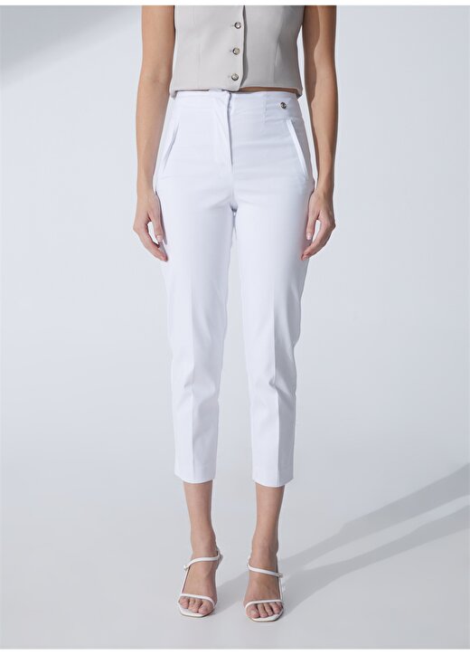 Pierre Cardin Yüksek Bel Havuç Beyaz Kadın Pantolon BASTE023Y 3
