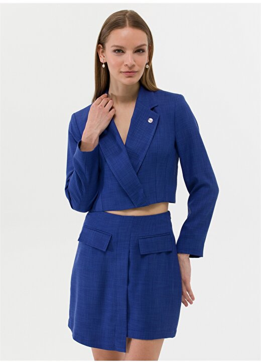 Pierre Cardin Crop Top Mavi Kadın Ceket CENZI-C023Y 2