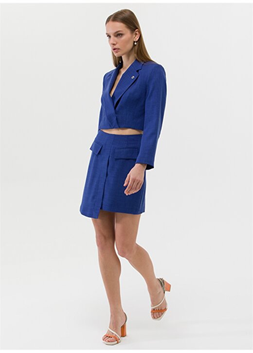 Pierre Cardin Crop Top Mavi Kadın Ceket CENZI-C023Y 4