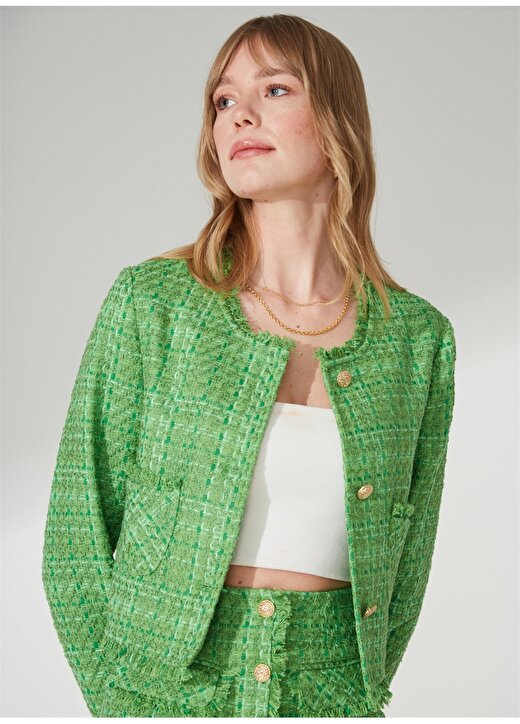 Pierre Cardin Crop Top Yeşil Kadın Ceket SANTORI 2
