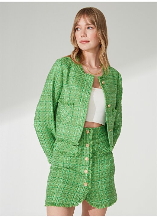 Pierre Cardin Crop Top Yeşil Kadın Ceket SANTORI 4