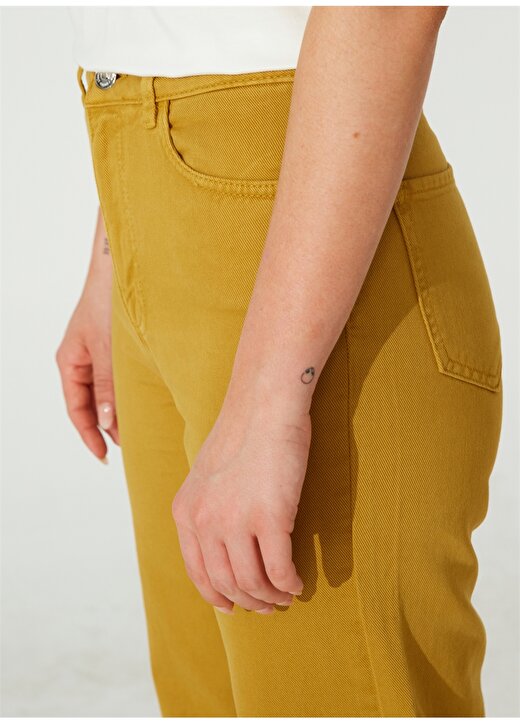 Pierre Cardin Yüksek Bel Geniş Paça Flare Yeşil Kadın Denim Pantolon SERPA 4