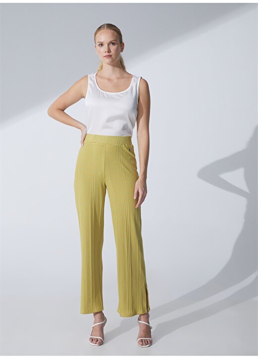 Pierre Cardin Yüksek Bel Loose Fit Yeşil Kadın Pantolon TELAS-P 1