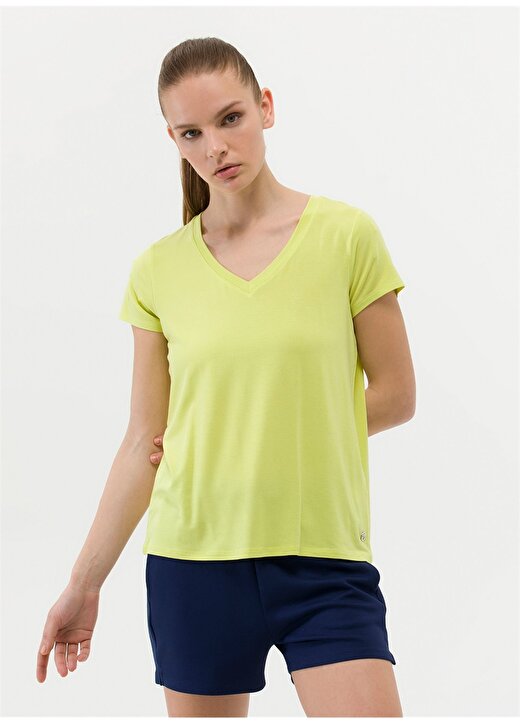 Pierre Cardin V Yaka Yeşil Kadın T-Shirt RIEN-VT 1