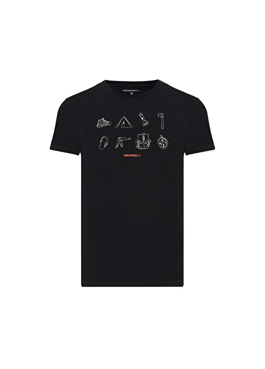 Merrell Bisiklet Yaka Siyah Erkek T-Shirt M3TRAD T-Shirt 1