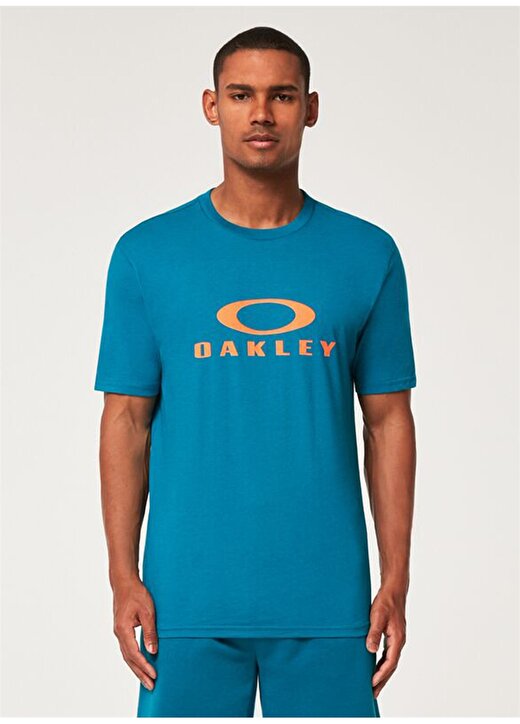 Oakley Bisiklet Yaka Baskılı Mavi Erkek T-Shirt FOA402167 O BARK 2.0 1