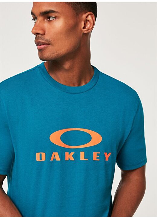 Oakley Bisiklet Yaka Baskılı Mavi Erkek T-Shirt FOA402167 O BARK 2.0 4