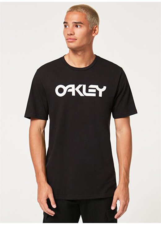 Oakley Bisiklet Yaka Baskılı Siyah - Beyaz Erkek T-Shirt FOA404011 MARK II TEE 2.0 2