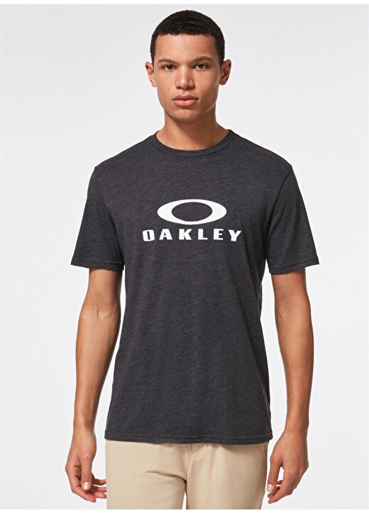 Oakley Bisiklet Yaka Baskılı Gri Erkek T-Shirt FOA402167 O BARK 2.0 2