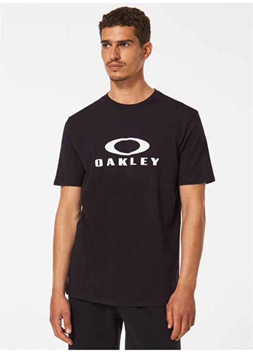 Oakley Bisiklet Yaka Baskılı Siyah Erkek T-Shirt FOA402167 O BARK 2.0 2