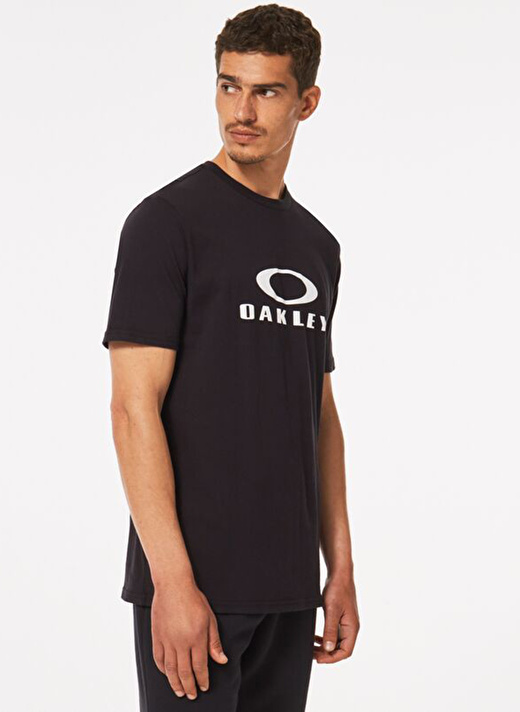 Oakley Bisiklet Yaka Baskılı Siyah Erkek T-Shirt FOA402167 O BARK 2.0 4