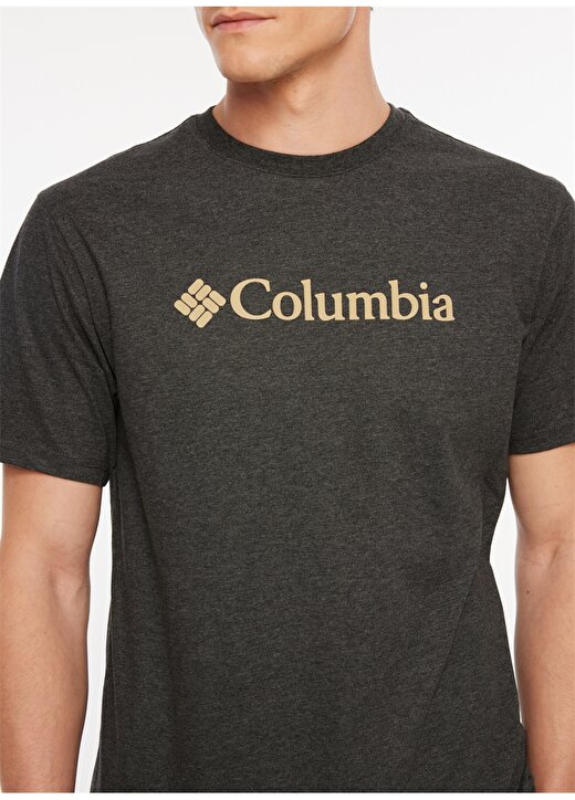 Columbia Antrasit Melanj Erkek O Yaka Baskılı T-Shirt 9110141012_CS0287 4