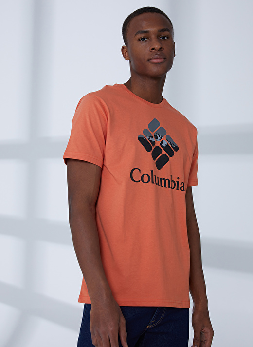 Columbia Turuncu Erkek O Yaka Baskılı T-Shirt 9120210849_CS0226 1