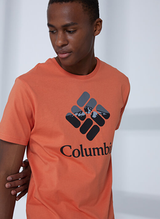 Columbia Turuncu Erkek O Yaka Baskılı T-Shirt 9120210849_CS0226 2