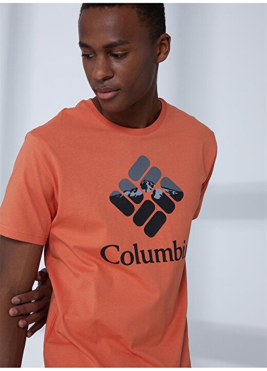 Columbia Turuncu Erkek O Yaka Baskılı T-Shirt 9120210849_CS0226 2