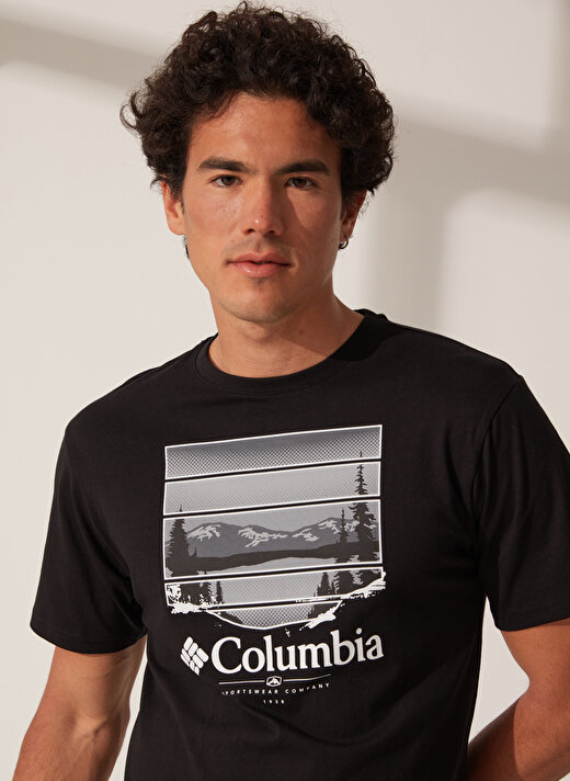 Columbia Siyah Erkek O Yaka Baskılı T-Shirt 9120461010_CS0304 2